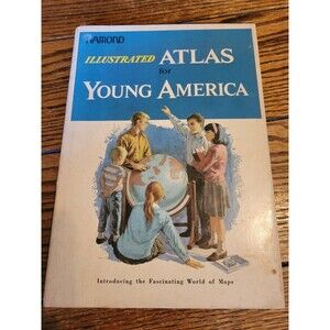 Retro School Book Vintage History Book Hammond's Illustrated Atlas Vintage Maps